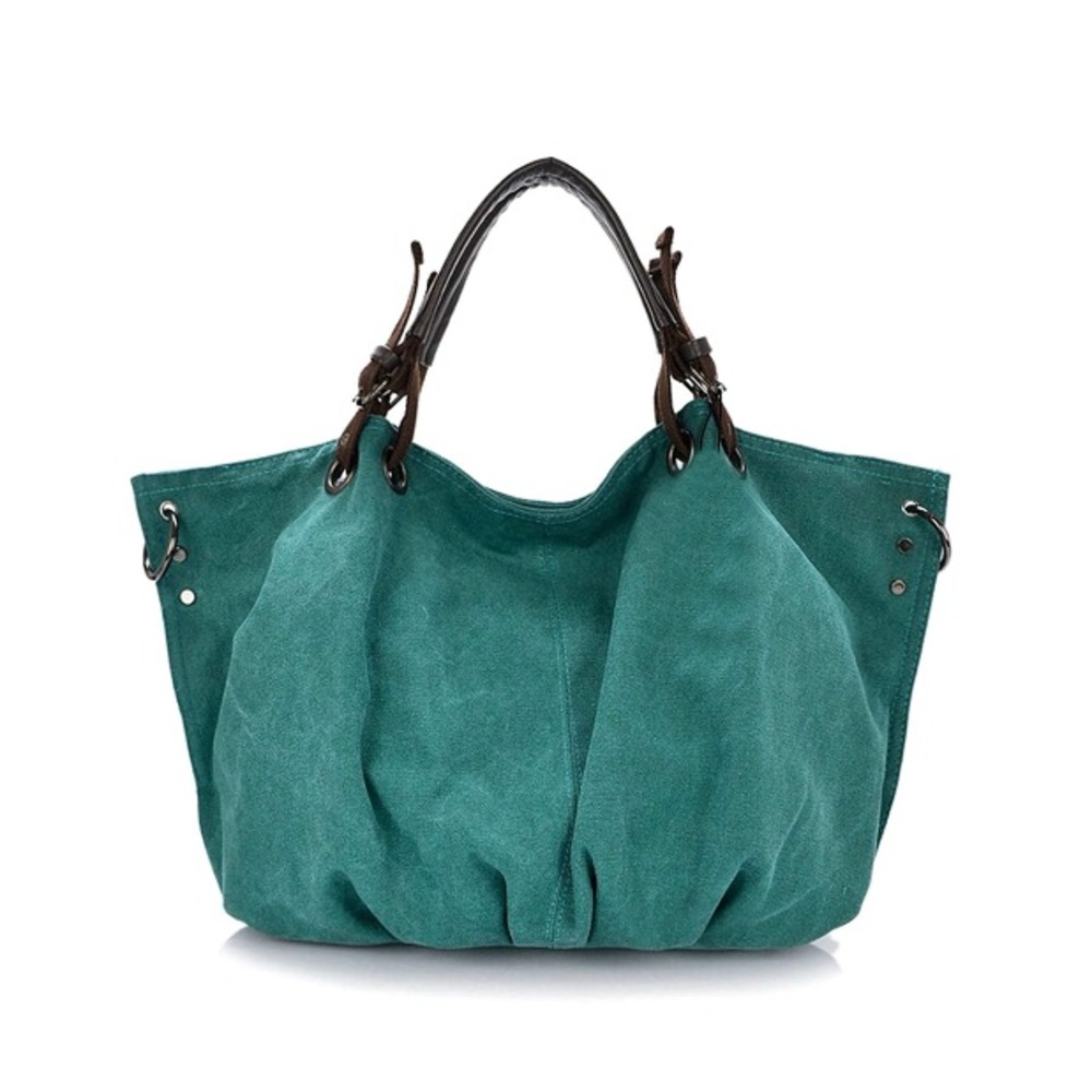 Canvas Crossbody Hobo Bag - EUC